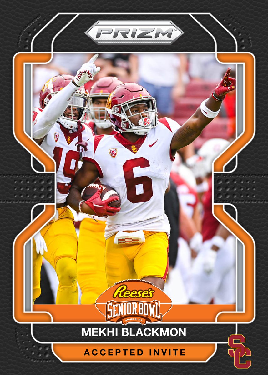 ✌️ Officially Accepted! DB Mekhi Blackmon <a href="/MekhiBlackmon/">Mekhi Blackmon</a> from <a href="/uscfb/">USC Football ✌️</a> is headed to the 2023 Senior Bowl #FightOn #TheDraftStartsInMOBILE™️

@JimNagy_SB <a href="/PaniniAmerica/">Panini America</a> #RatedRookie