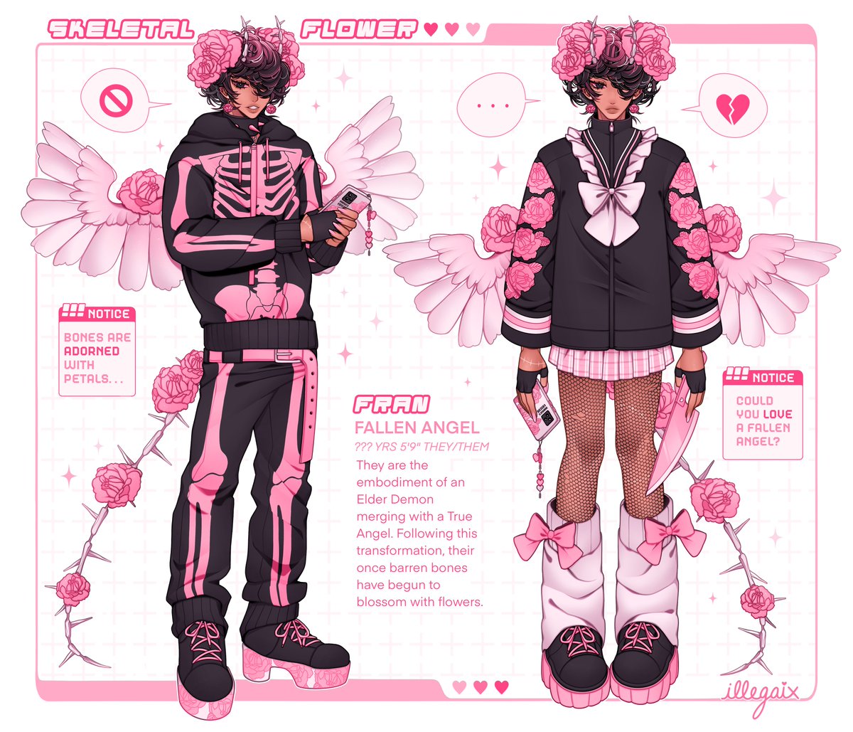illegaix's tweet photo. Skeletal Flower 💀💕 https://t.co/bTAxY3eIyu