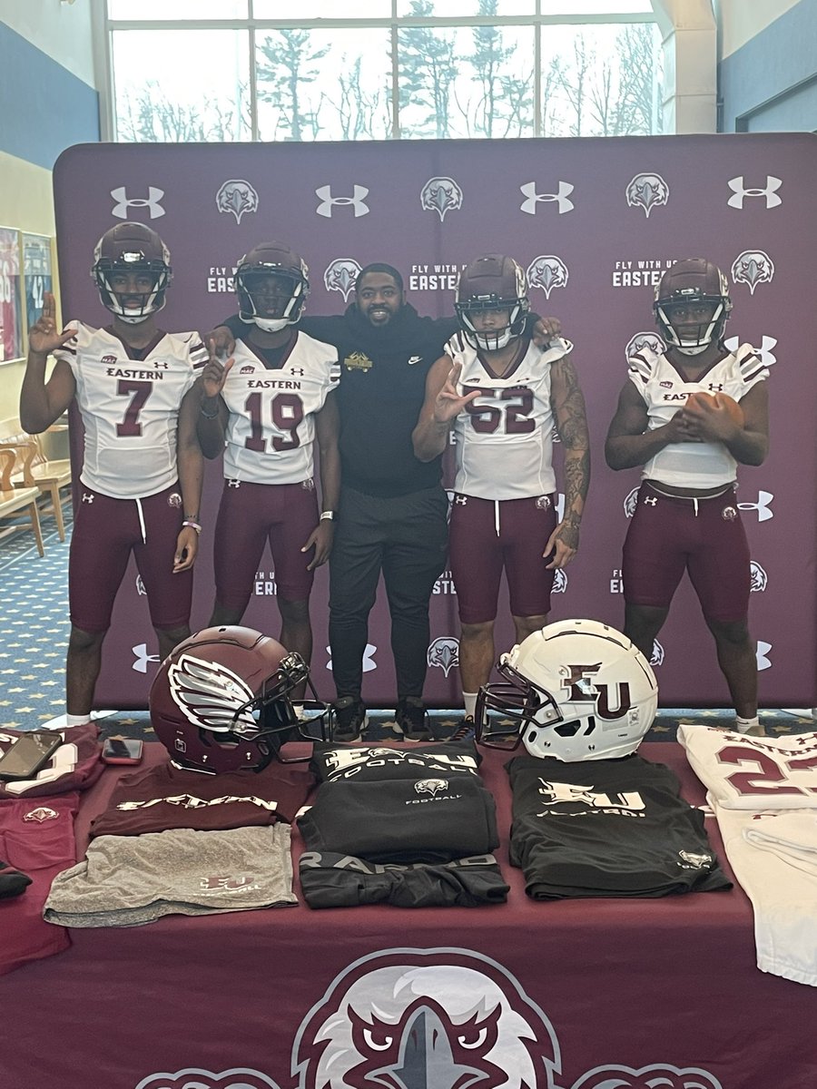 samscell's tweet photo. Enjoyed my visit today at Eastern University, Thank you Coaches! 
@Coach_Crock @EUEaglesFB https://t.co/L84Vvzvg0w