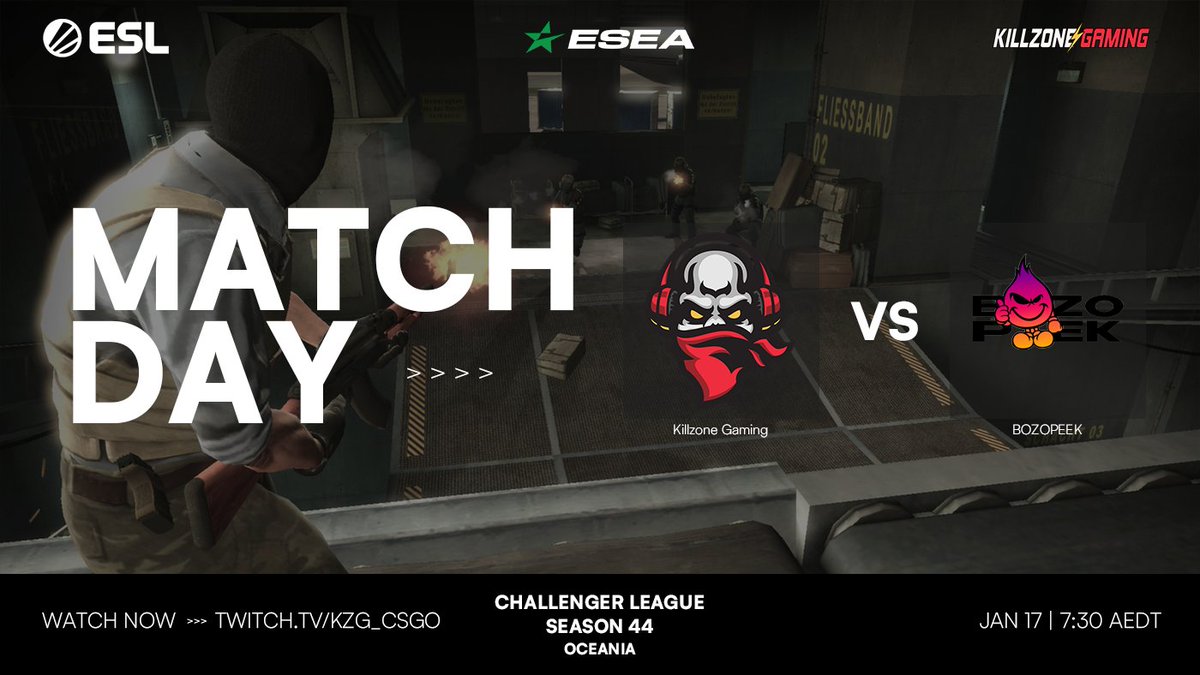 KZG_AU's tweet photo. The Team is ready to get amongst the action and play their first game of the @ESL Challenger League!!!!

For our first game, we will be playing BOZOPEEK

This match is planned to be live-streamed on https://t.co/dvCQcVjWwU

@TeamKZG @ESLAustralia https://t.co/TWGAfVBnih