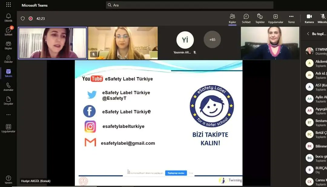 eTwinning_ist's tweet photo. 🪩eSafety Türkiye Elçimiz Huriye Akgül'den Mentörümüz Meryem Deveci moderatörlüğünde @kartalmem eSafety Label Webinarımızı gerçekleştirip
📥Uluslar arası eGüvenlik Etiketlerimizi alıp okul web sitelerine yüklüyor
💠eTwinning Okulu olma yolunda ilerliyoruz🔜 @EsafetyT @tretwinning https://t.co/7JOeRYsYND