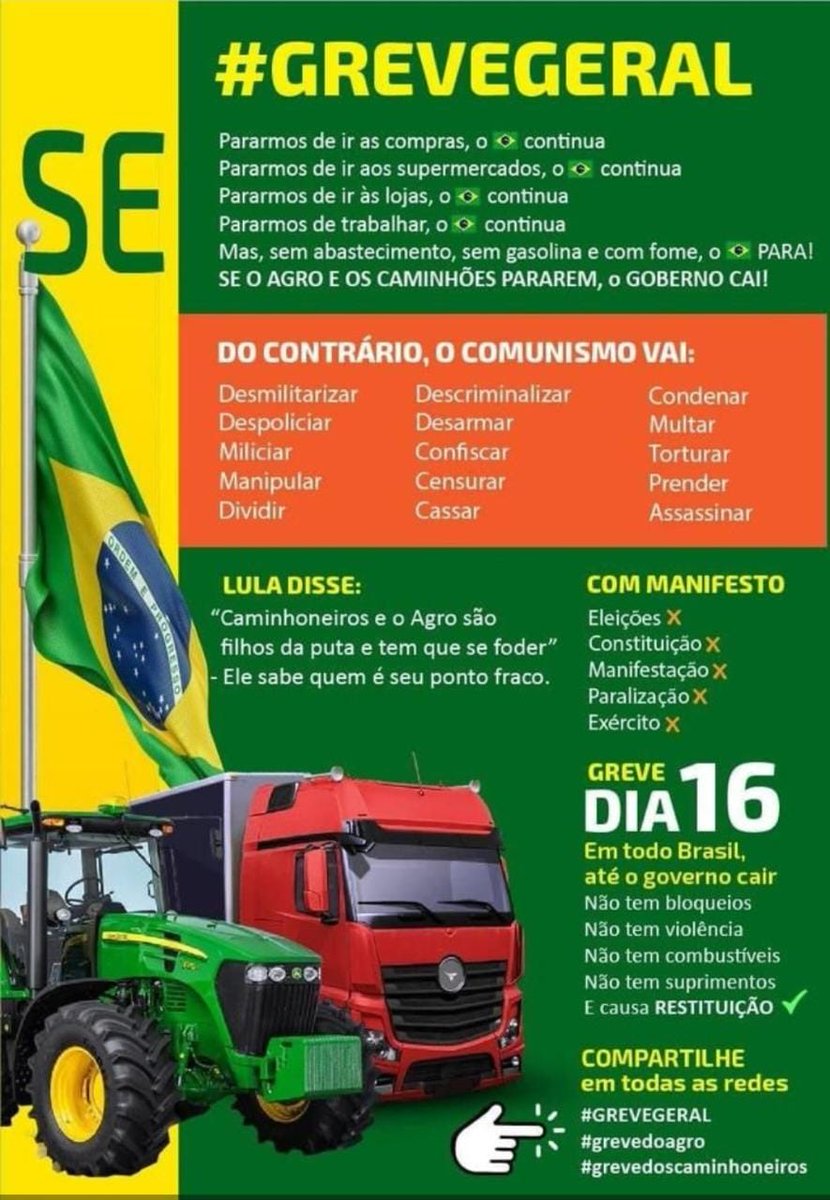 wagnerleoo's tweet photo. @alexandre já estam programando mais problemas para dia 16 esse povo não desiste o  Brasil precisa de paz e não de guerra de lado A com lado B..... https://t.co/J6loDVrita