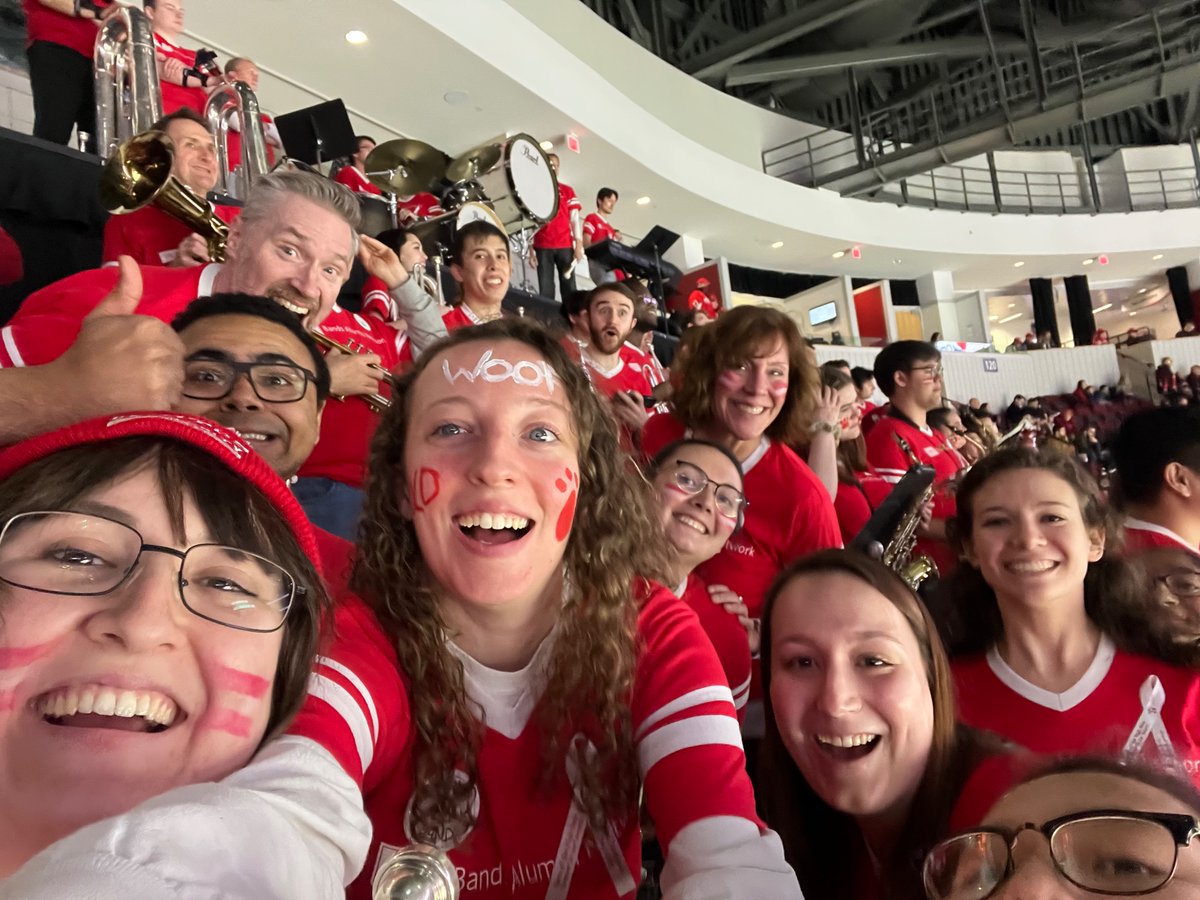 Lni4818's tweet photo. Over 80 band alums spanning the last 40 grad years are ready to beat Corn L! Go BU! #pepsifanphoto @AgganisArena https://t.co/eUi5JcB0Te