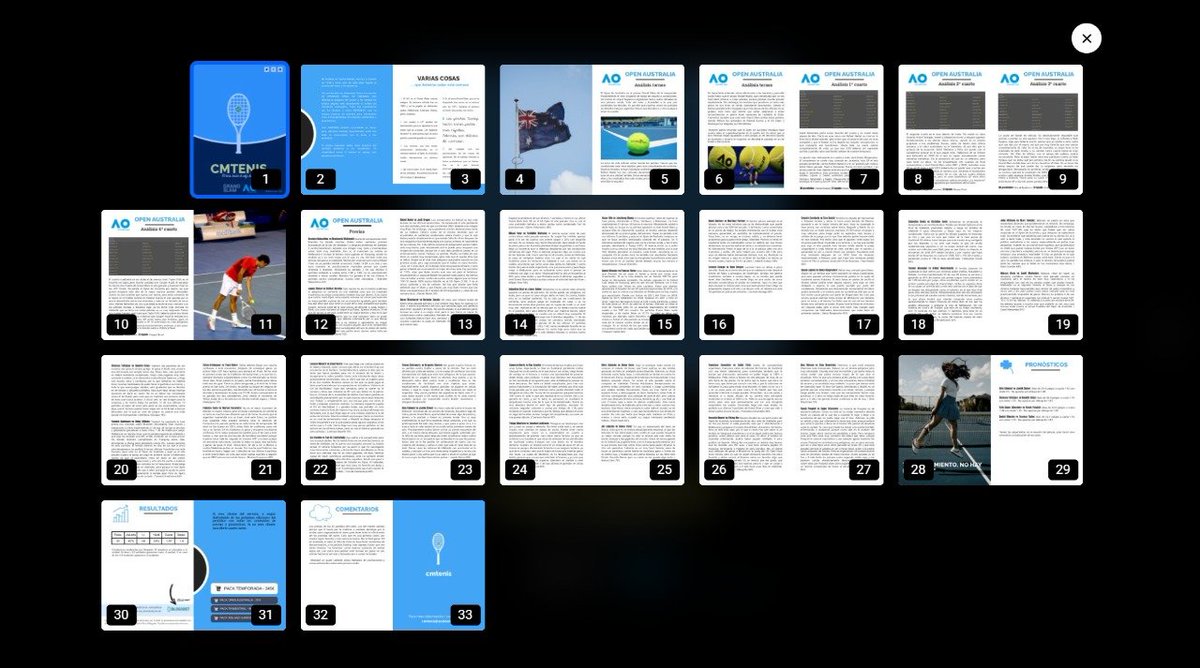 Ya enviada la edición #15 de CMTENIS! Edición especial del Open de Australia. Análisis del torneo. Análisis de cada cuarto. Previas de los 32 partidos del lunes. Cuatro pronósticos. t.me/cmtenis

🤞Entre todos los RT sortearé 2 suscripciones premium mensuales el lunes.