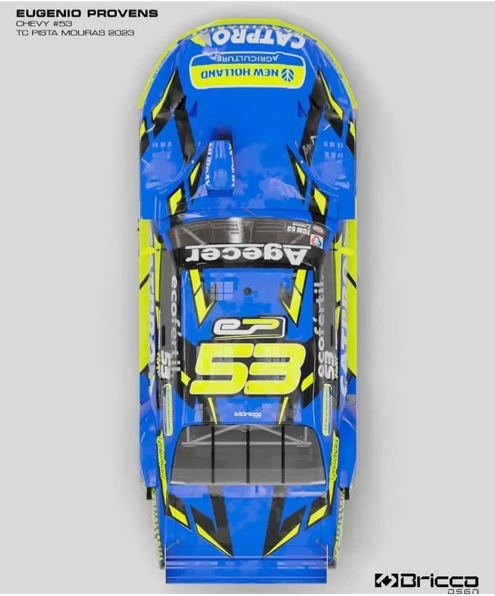 TomiMolinaOK's tweet photo. Así lucirá la Chevy de @EProvens para afrontar la temporada 2023 del TC Pista Mouras de la mano del @AzarMotorsports.

@briccodesign sigue haciendo de las suyas 🔥👏👏 https://t.co/3jUmKNjZg1
