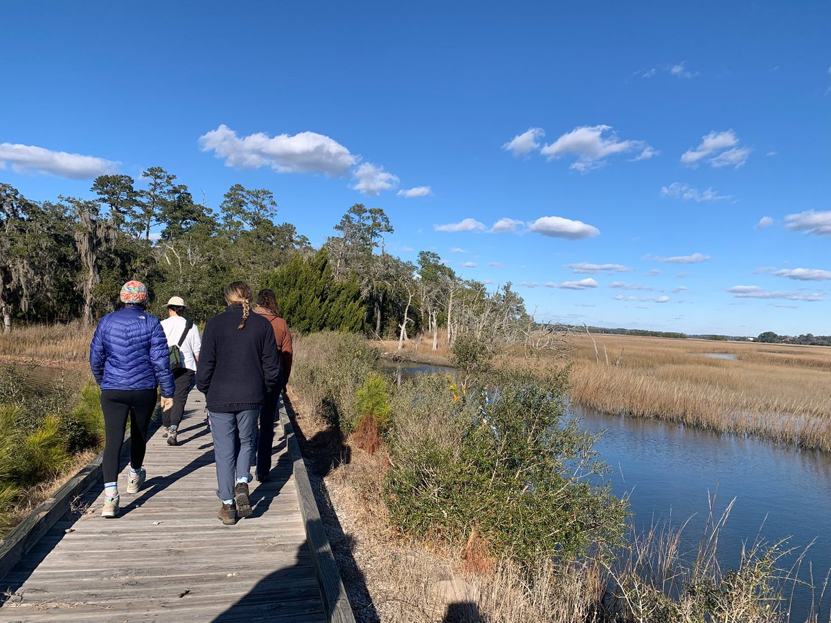 Students from <a href="/cofcgeology/">cofcgeology</a> and <a href="/CofCEVSS/">CofC EVSS</a> came together today at Stono Preserve to #hikefordanielrobinson