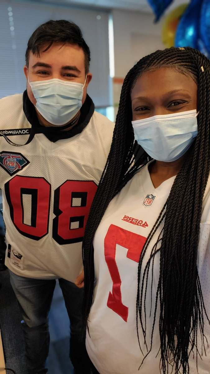 NeinaPrice's tweet photo. Jose &amp; I are READYYYYYY!! LET'S GOOO 9ers!!! 🏈 #NFL #RepYourTeam #JG #49erFans #CerritosPride #TeamEngagement @BartonTonyLeb Wish us Luck!! ♥️ https://t.co/08BMepWFWt