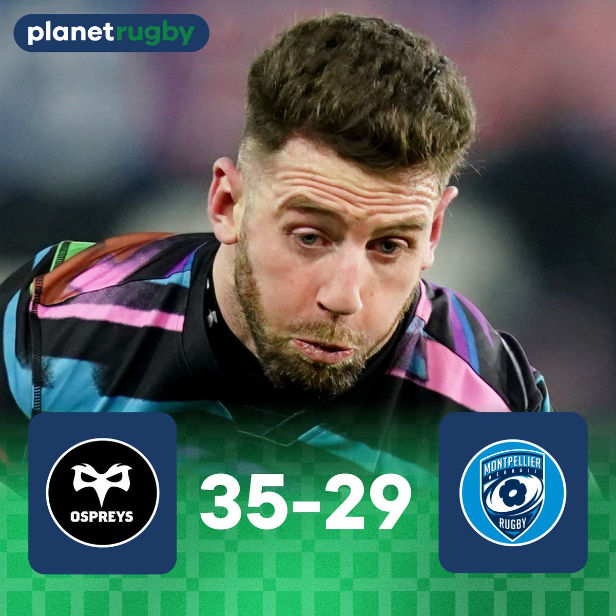 PlanetRugby's tweet photo. โซ๏ธ Ospreys beat the French champions! #HeinekenChampionsCup #OSPvMHR https://t.co/TJylW2unuC