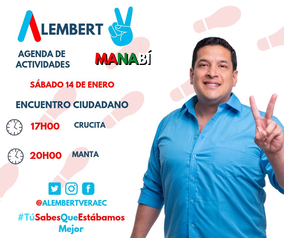 alembertveraec's tweet photo. #ParticipandoAndo
¡Sábado y seguimos en varias actividades!
Esta vez en Manabí. Acompáñenme en esta tarde y noche✌🏼2️⃣💙
#TuSabesQueEstabamosMejor https://t.co/tqpcxdxFNu
