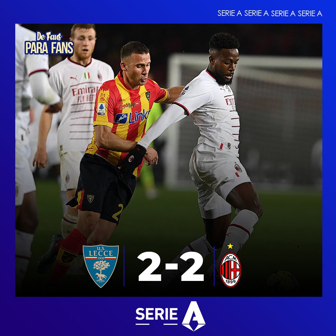 DeFansparaFans2's tweet photo. 🏁#SerieA Termina la jornada de sábado en el Calcio:

#Milan empata de visita con el #Lecce
#Inter en casa se queda con los tres puntos 

#SerieATIM https://t.co/LtxOL2HPwl