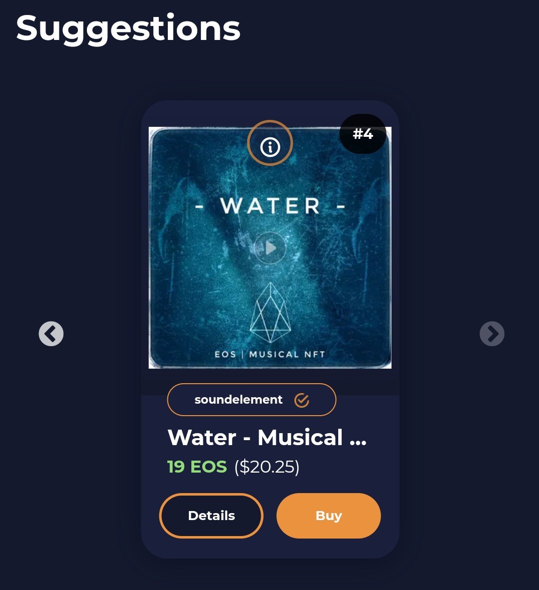 soundelement_'s tweet photo. 📢 There are only two ‹‹Water›› NFTs listed on the secondary market:

⭐ Mint #8 for 7 $EOS
⭐ Mint #4 for 19 #EOS

📈 If you don't have one yet, this is your chance 😉 (supply: 22)

💻 Link: https://t.co/j8zZrg1L2M https://t.co/6qZmZD5Vkz