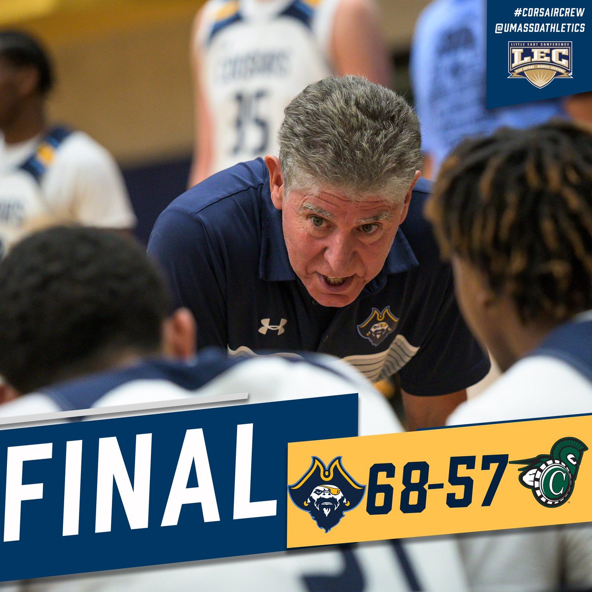 UMassDAthletics's tweet photo. ‼️BREAKING‼️

Head coach Brian Baptiste just hit career win #700 over Castleton! https://t.co/NSbYJ7pmka