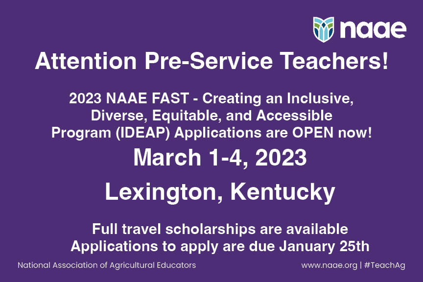 NAAE's tweet photo. NAAE Student Members can apply at https://t.co/ZmnTaaLIDx #teachag https://t.co/GNvKgw1D1d