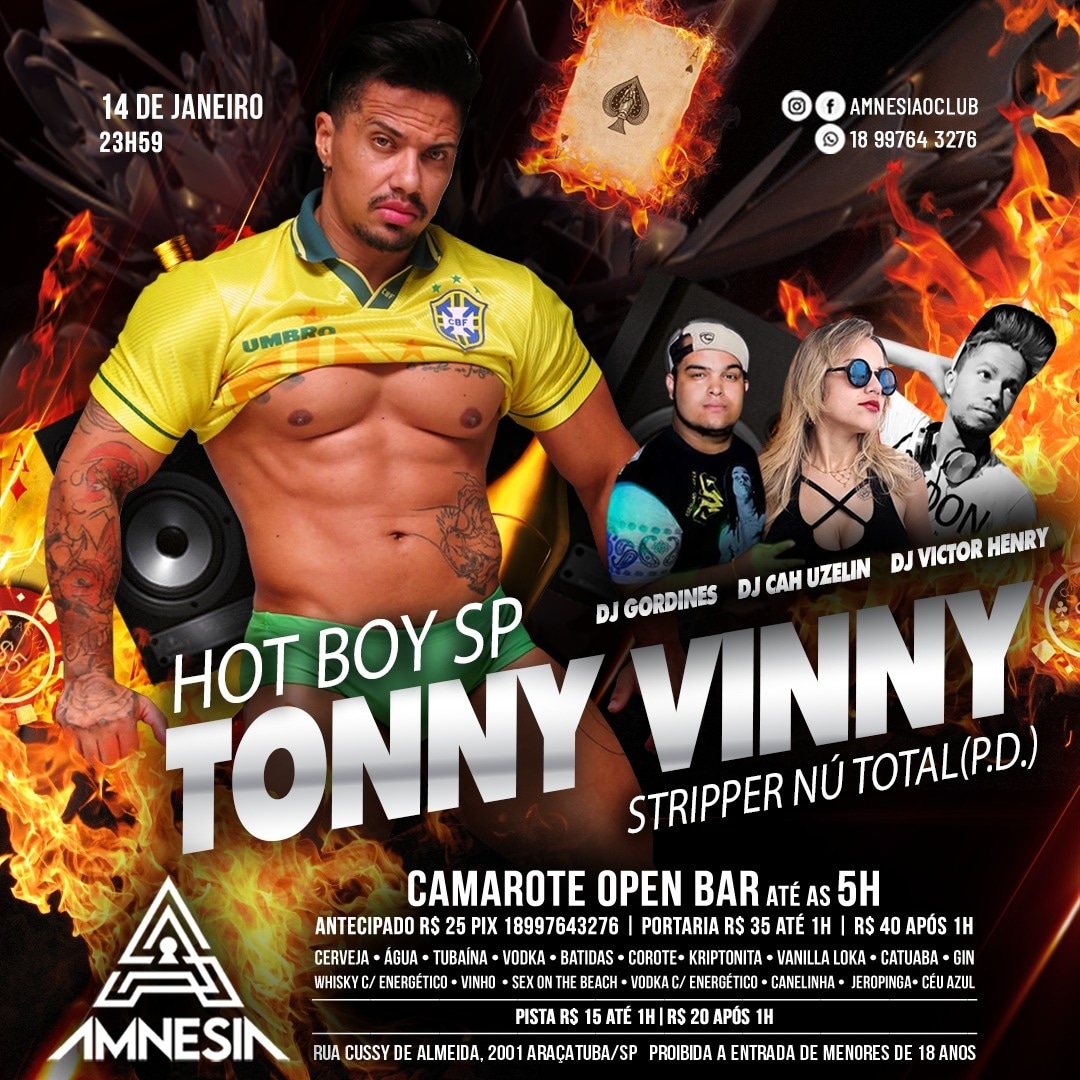 Alôoooo Araçatuba e Região é Hoje Hein 😈
Venha curtir um super Show e tomar muita Tequila na Boquinha, Amnésia Club Araçatuba vai Tremer, te Vejo Na Pista