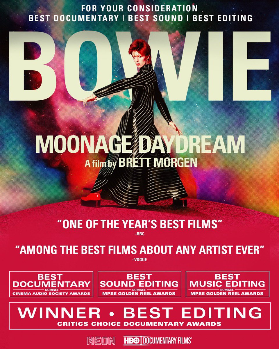 neonrated's tweet photo. "Dazzling. A gift of sound and vision”
- Screen Daily

Brett Morgen's MOONAGE DAYDREAM is "a kaleidoscopic odyssey through David Bowie’s brilliance" Watch now On Demand. https://t.co/8A9vfKfPIR