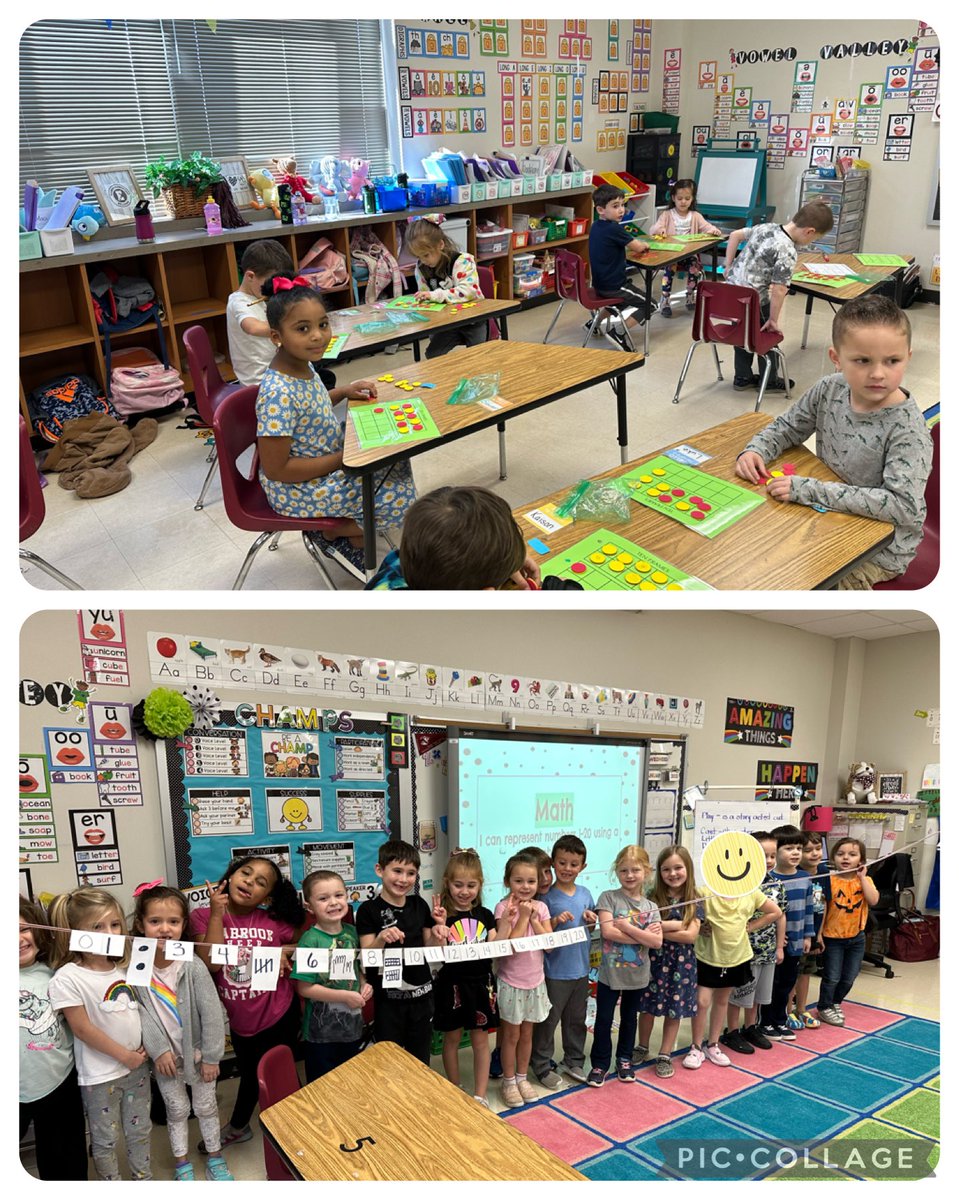 ecaslen's tweet photo. Ellisor Bulldogs making Math count!!Lots of practicing happening in Kindergarten this week!! Read, write and represent numbers 1-20. ⭐️Number paths and double ten frames for a WIN!!! ⁦⁦@MagnoliaISD⁩ https://t.co/WkgGBJJzS6