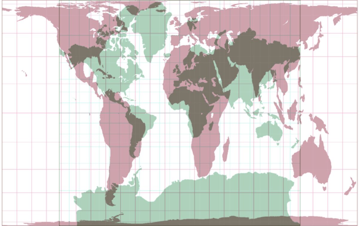 Can maps foster inequality? The map in green below is the Mercator Map. It has been used in schools for centuries. On it, Greenland is bigger than Africa, but in reality, Africa is 14X larger. In 2017, Massachusetts switched to the Peters Projection (the pink map).