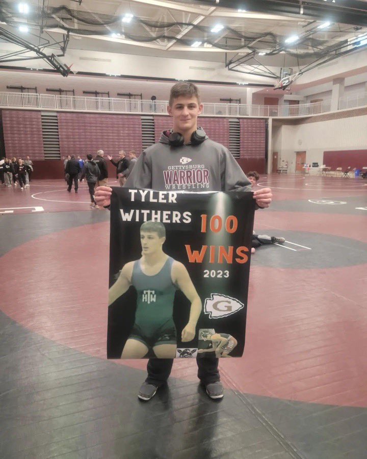 💥Congratulations to Tyler Withers for joining the 100 win club today at the Gettysburg Duals!💪 #WarriorWay 

<a href="/GburgWarWrestle/">Gettysburg Wrestling</a> <a href="/GBT_Sports/">Gettysburg Times Sports</a> <a href="/GASD_PA/">Gettysburg Area School District</a>