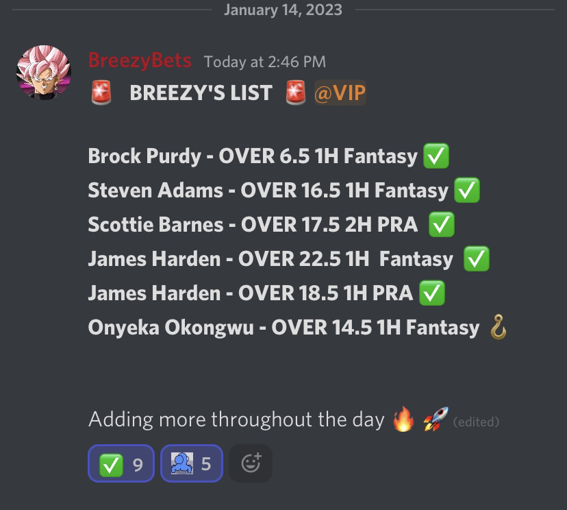 BreezzyBets's tweet photo. ๐HUGE PROFIT +8 UNITS TODAY๐
WE EATING GOOD. ๐ฅ
So close to another full sweep๐คฃ
COME MAKE SOME MONEY:
https://t.co/owYYZeoAxE
#PrizePicks #prizepicksNBA #GamblingTwiitter #DFS #fliff #bettr #SportsGambling #sportsbettingtwitter #PrizePicksNFL #UnderdogFantasy https://t.co/SdjkrJxKjD