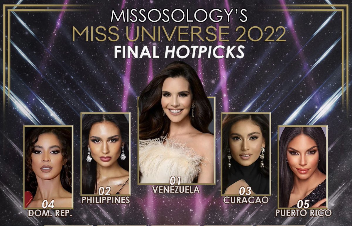 Four out of five of the Missosology’s Final Hot Picks Top 5 made it. Miss USA R’bonney Gabriel is in instead of Miss Philippines.
#missuniverse #missuniverse2022 #missosology #hotpicks