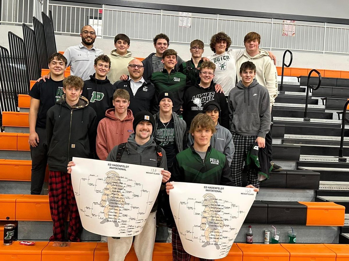 PellaWrestling's tweet photo. With our line up missing some staters, it opened up the opportunity for guys to step up and fill in. The boys finished 4th at @Solonwrestling today! We finished with two champions Peyton Ritzert at 138 and Logan Bruxvoort at 160.  #climbingtothetop https://t.co/9vI3yyCIjs