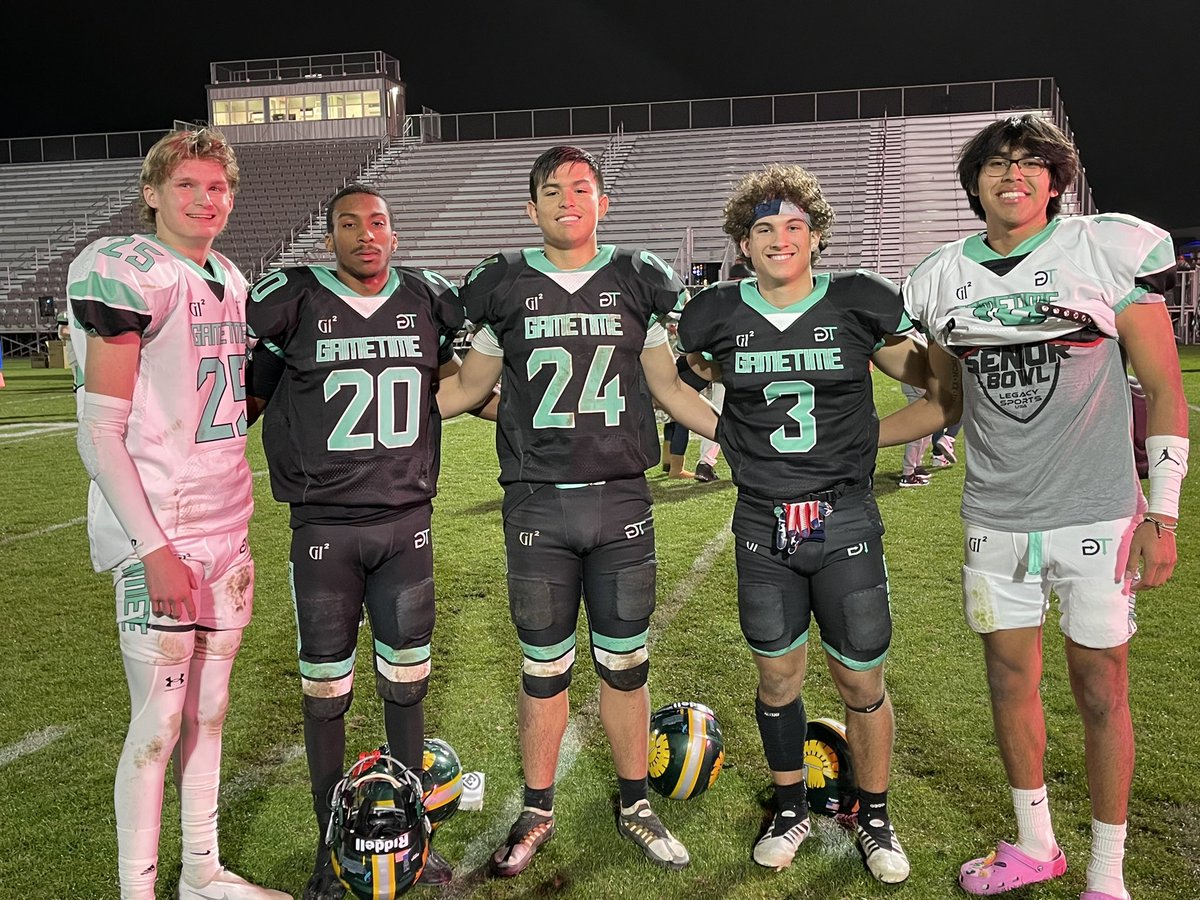 .<a href="/cdo_football/">CDO Football</a> players at the <a href="/GametimeRC/">Gametime Recruiting & Consulting</a> Senior All-Star Game (L-R): <a href="/MavrickNeustad1/">Mavrick  Neustadter</a>, <a href="/20_JThomas/">Jordan</a>, @mj_zamorano24, <a href="/EKrominga/">Ethan Krominga</a> &amp; <a href="/Cadeng18/">Caden Dawes 6’2 200 QB</a>. Coach Dustin Peace should be very proud.