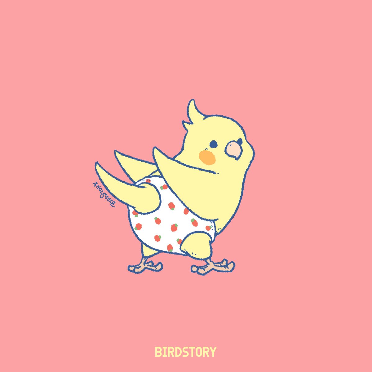 「おはようございます。本日は1月15日、語呂合わせから、いちごの日とのことです#B」|BIRDSTORYのイラスト