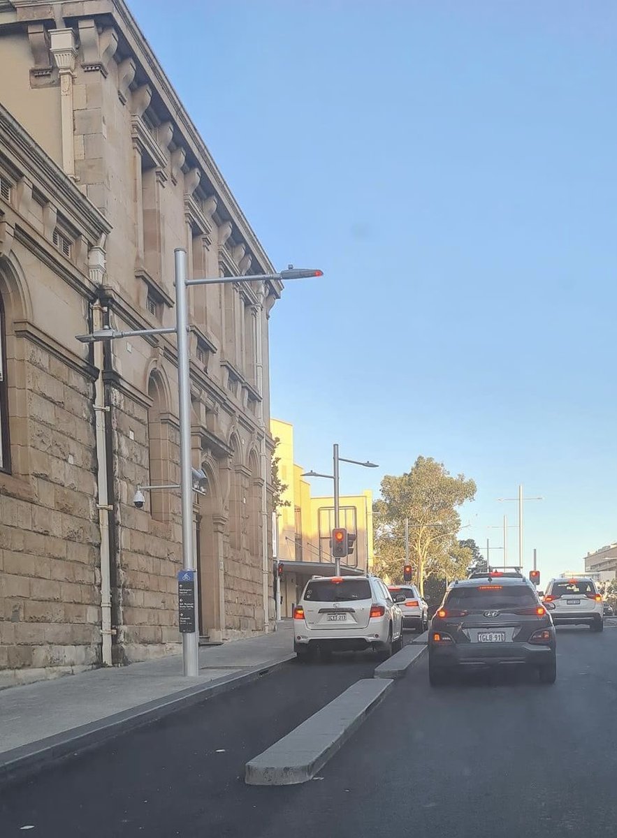 But of course…. The privileged Perth driver thinks that the new protected bike lanes on Roe st are for them! #CarCulture ht, Perth’s Worst Drivers fb.