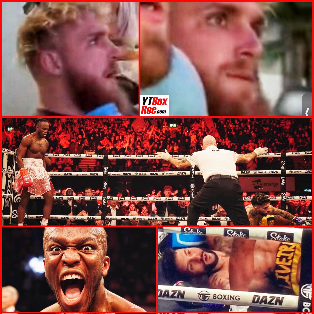 👀 Jake Paul's reaction the moment KSI landed that left hook and knocked out Faze Temper 😬

#KSITemper