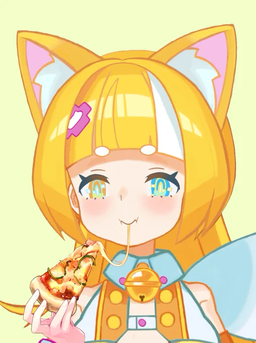 おはみゅー!朝からピザ余裕な女、メルベルですみゅピザはなんでも好きですが、特にトマトのっててトマトソースのやつが好きですみゅチーズうにょーんてなんかしちゃいますよね#おはようVtuber #1月のVtuberフォロー祭り 