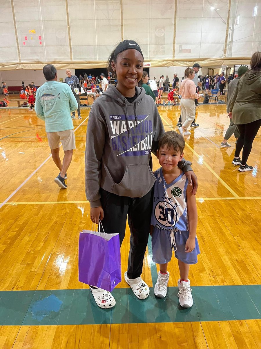 Love our Warrior family 💜 Aniyah went from her varsity game right on over to watch Gunner play! 🫶🏽🫶🏽🫶🏽