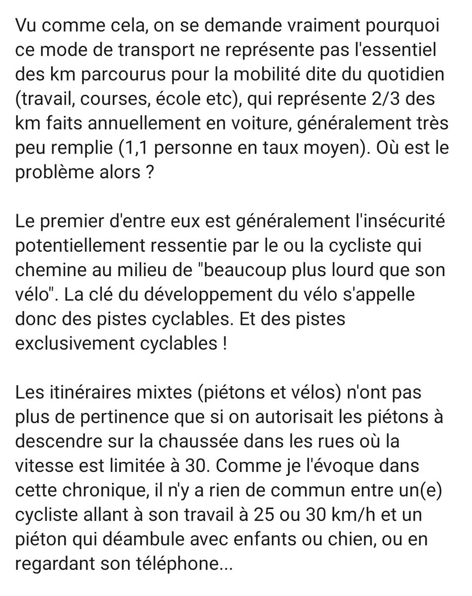 MichelMagniez's tweet image. Si vous avez 3mn devant vous, écoutez la chronique de @JMJancovici sur #RTL au sujet du #Velo.
Êtes-vous déjà convaincu des bienfaits du vélo ?
- Non : alors cette chronique vous sera utile.
- Oui : diffusez cette chronique à vos amis sceptiques ! ⬇️
rtl.fr/programmes/on-…