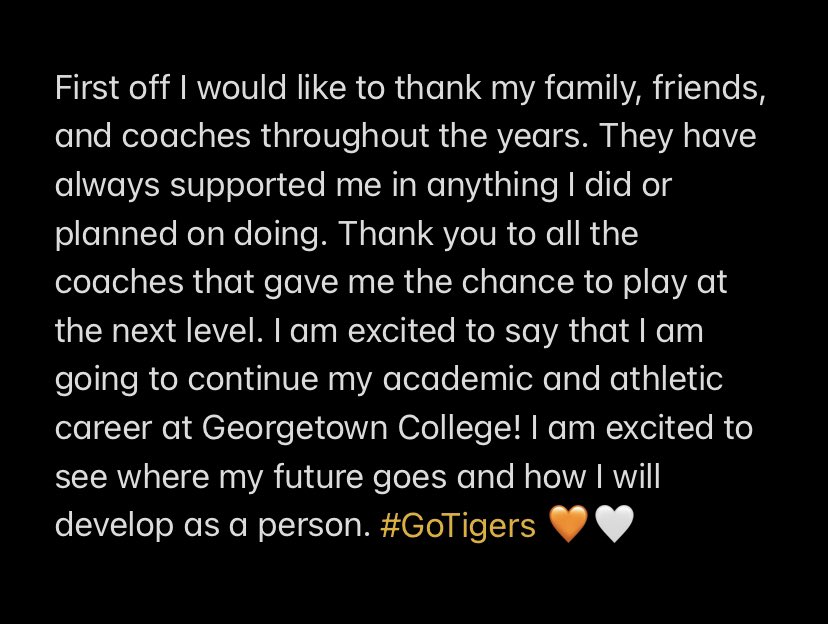 100% Committed 🧡🤍 #GoTigers  <a href="/GtownCoachO/">Chris Oliver</a> <a href="/CoachDamGC/">Coach Damschroder</a> <a href="/CtackettC/">Chad Tackett</a> <a href="/Tomcat_football/">Ashland Football</a>