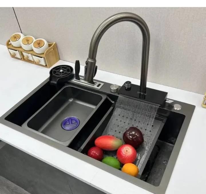 مجلى شلال 78-46 اسود استيل ٣٠٤ بتقنية النانو ضمان ١٠سنوات الصداء وتغيير اللون معالج بعازل صوت ومانع للتآكل #مطبخ #مساء_الخير #مطابخ #ديكورات #تصاميم #خلاط #مجلى_استيل #اكسسوارات_مطابخ  #برق_الماسة #مكه #جدة #الرياض_الان