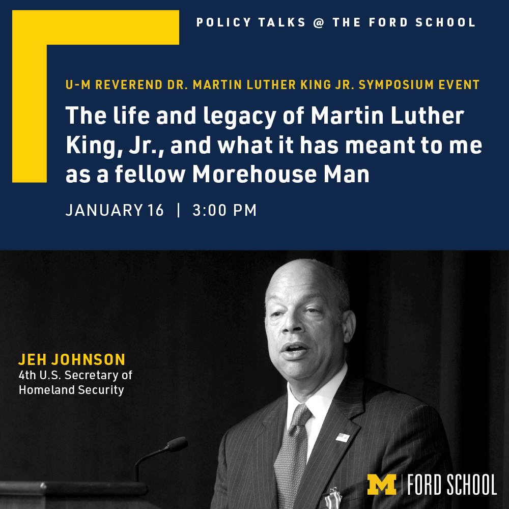 Detroit_PBS's tweet image. Join @fordschool and @pbsbooks MONDAY January 16 at 3p ET for a special @UMich MLK symposium event with former U.S. Secretary of Homeland Security Jeh Johnson. #policytalks #MLKDay2023

See you there: pbsbooks.org/event/jeh-john… #MLKDay