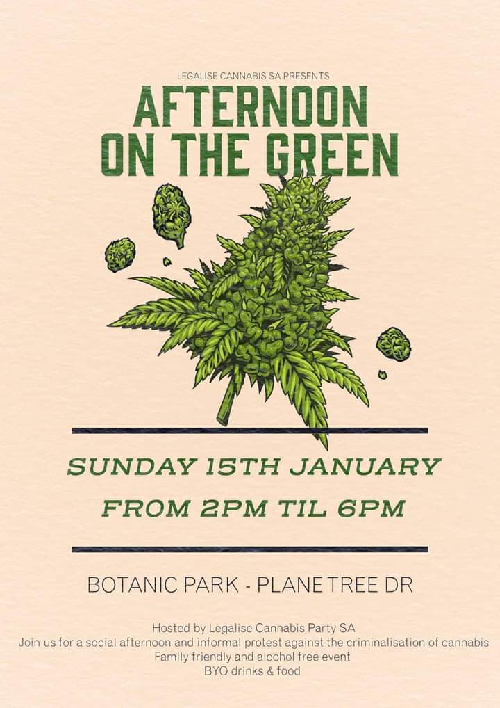 HempEdification's tweet photo. Adelaide Afternoon on the Green - TODAY 🌱
#afternoononthegreen #freetheweed #botanicpark #legalisecannabis #legalisecannabissa #alcoholfree https://t.co/3cgQSbLkgh