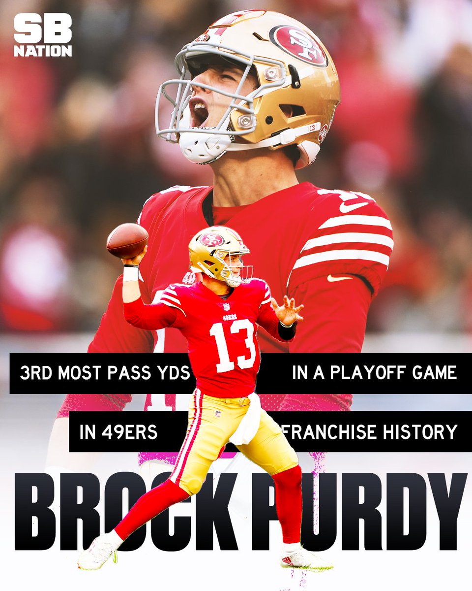 SB Nation on Twitter "Most passing yards in a playoff game by a 49ers QB 1. Joe Montana 357 2