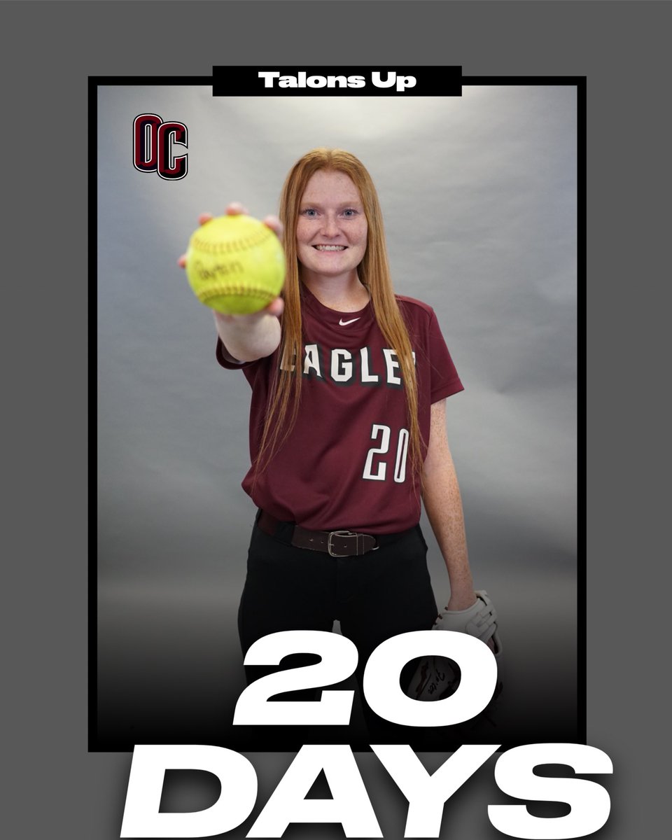 We are 20 DAYS AWAY from our 2023 season kick off!!! Wearing number 20 this year, meet Senior All American Pitcher, Payton Foster! 
🦅 Favorite Bible Verse: John 13:7 
🦅 Favorite Road Trip Snack: Sweet tart ropes 
🦅 Favorite Hobby: Listening to Zach Bryan