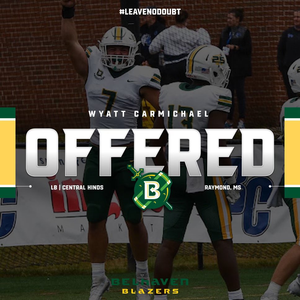 wcarmichael32's tweet photo. Absolutely blessed to receive an offer from Belhaven University @Coach_Conner1 @_CoachPotts https://t.co/PoGgYljxbE