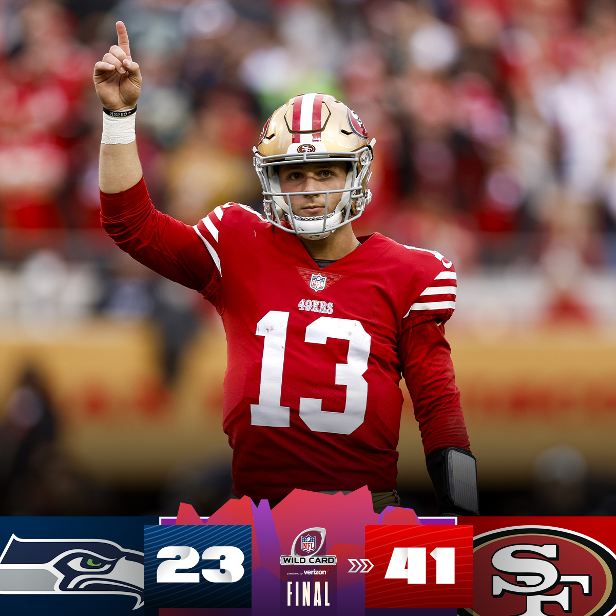 The @49ers are heading to the Divisional Round after a 41-23 #SuperWildCard win! #SEAvsSF #FTTB