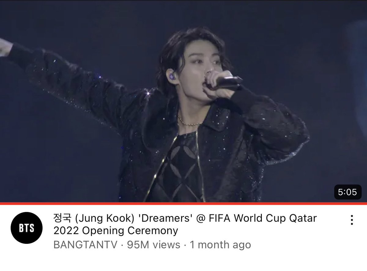 jungkook__cl's tweet photo. [📌 | 14.01.23] ¡El video de actuación de "Dreamers" de #Jungkook ha superado los 95 millones de visitas en YouTube en el canal BANGTANTV! ¡Sigamos transmitiendo para obtener la marca de 100M pronto!

©️ JJK_Times

#BTS #BANGTAN #MOTS7 #BE #BUTTER #PROOF #ARMY #BTSCL

Gery🦄 https://t.co/O9eJsUQVeJ