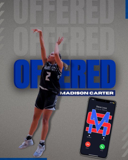 After a great talk with <a href="/Coach_Tana_/">Tana Coleman</a>  I’m blessed to receive my first offer to continue my athletic and academic career at Murray State!! Thank you <a href="/MSC_WBB/">𝐌𝐒𝐂 𝐖𝐨𝐦𝐞𝐧𝐬 𝐁𝐚𝐬𝐤𝐞𝐭𝐛𝐚𝐥𝐥</a> for this amazing opportunity💙 <a href="/CoachSteveLowe/">Steve Lowe</a> @Coach_Wade6