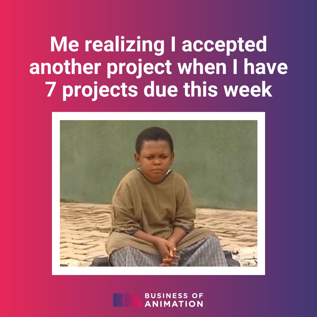 animationbiz's tweet image. There goes my weekend.🤷🤷

Want to Grow Your Freelance Animation Career or Studio? Sign up for our FREE Masterclass! Link in Bio.

#AnimationMeme #AnitomatorsMeme #AnimationHumor #AnimatorsHumor #HumorforAnimators
