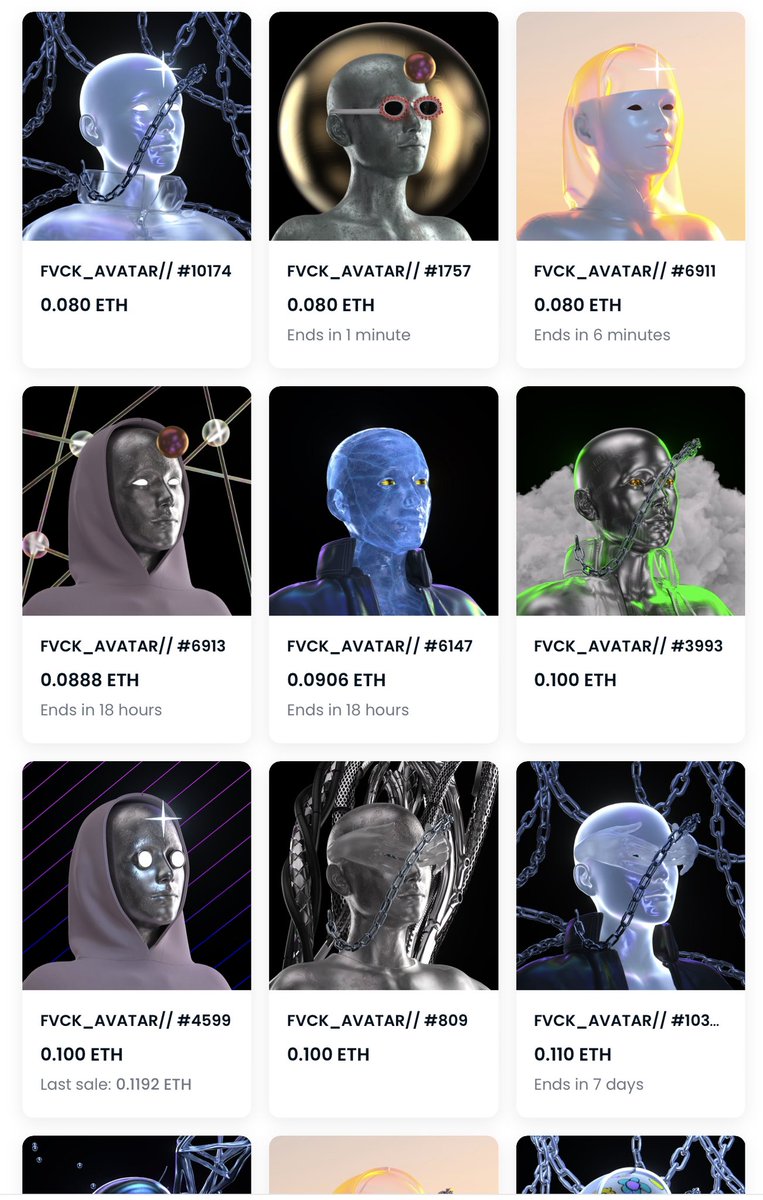 Currently working on my first solo show ever where all the artworks will be available ONLY by burning nfts like FVCK_AVATARS// etc 
You will need multiple to be available to participate, the art is done, it’s gonna have a physical location.
More infos soon
opensea.io/collection/lvc…