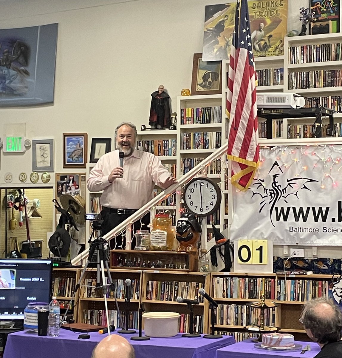 LukeClippinger's tweet photo. And then I stopped by the celebration for the Baltimore Science Fiction Society’s 60th Anniversary before grabbing a bite to eat at @EkibenBaltimore. A productive afternoon and delicious dinner! https://t.co/68GFTyz9DD