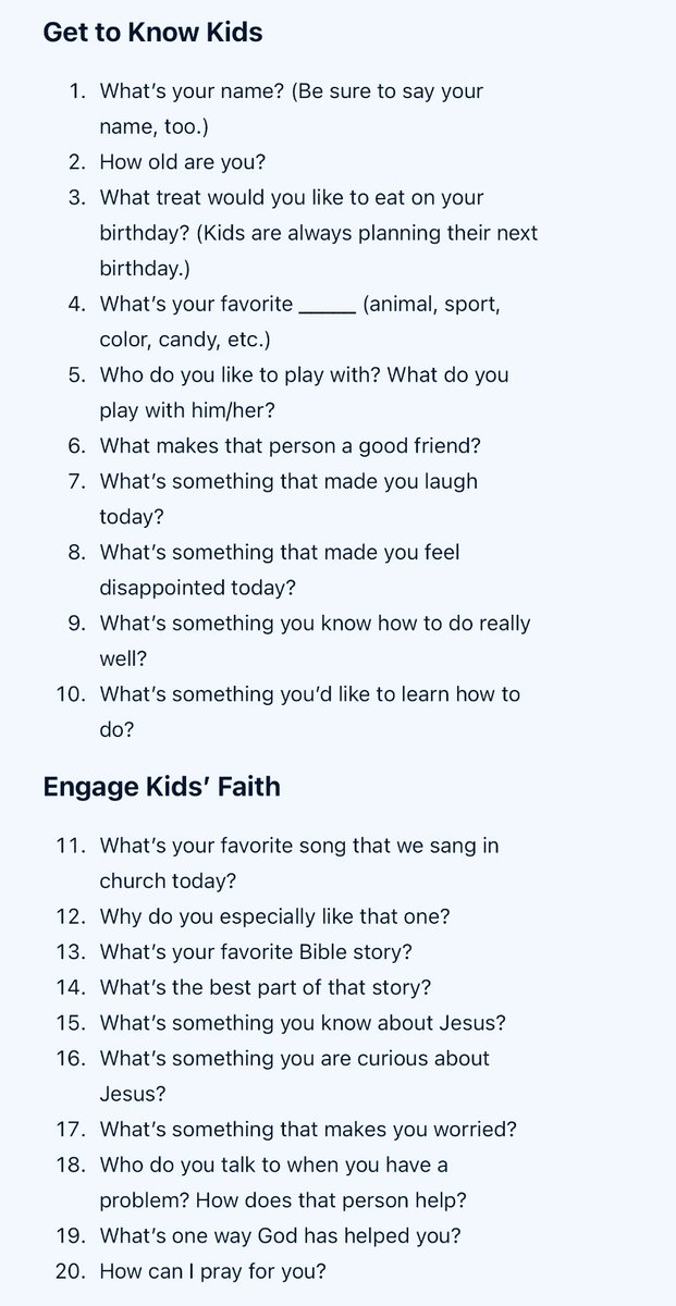 20 engaging questions to ask kids at church.

crossway.org/articles/20-en…