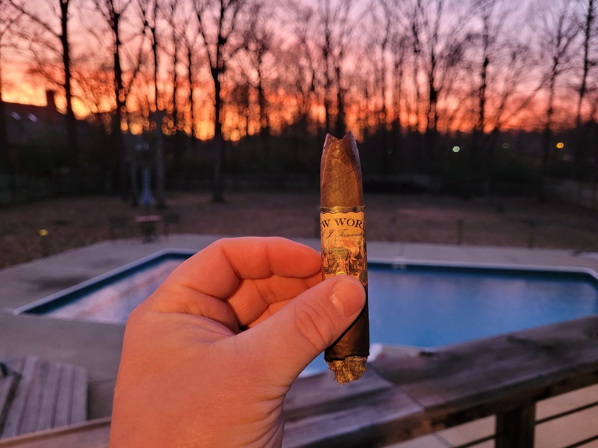Bryan (@funkysmack) on Twitter photo Finally trying the <a href="/AJFcigars/">AJF Cigar Co. ★ Portfolio ★</a> New World Dorado, with a lovely sunset...and my wing-girl Rocksy. 💨🥃 Finally trying the <a href="/AJFcigars/">AJF Cigar Co. ★ Portfolio ★</a> New World Dorado, with a lovely sunset...and my wing-girl Rocksy. 💨🥃