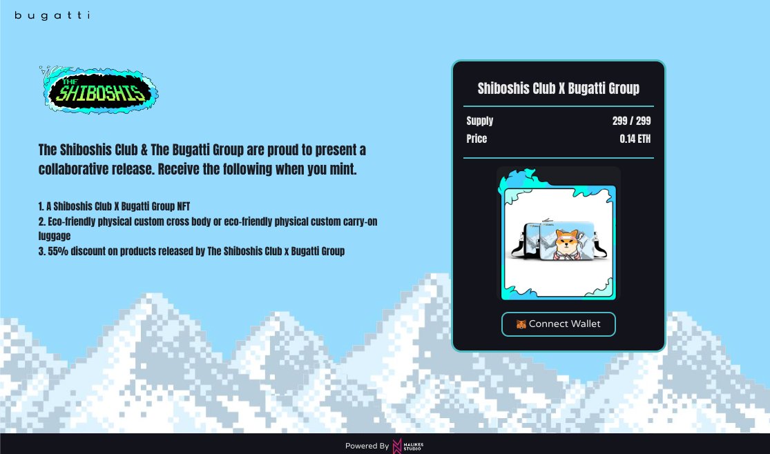 NalikesStudio's tweet image. Blown away by the incredible demand for the @Shibtoken and @bugattigrp NFT drop. 

Sold out in a record-breaking 110 seconds! Honored to have been a part of it.

LFG!

#ShibaInu #LFTravel #NalikesStudio

opensea.io/collection/shi…