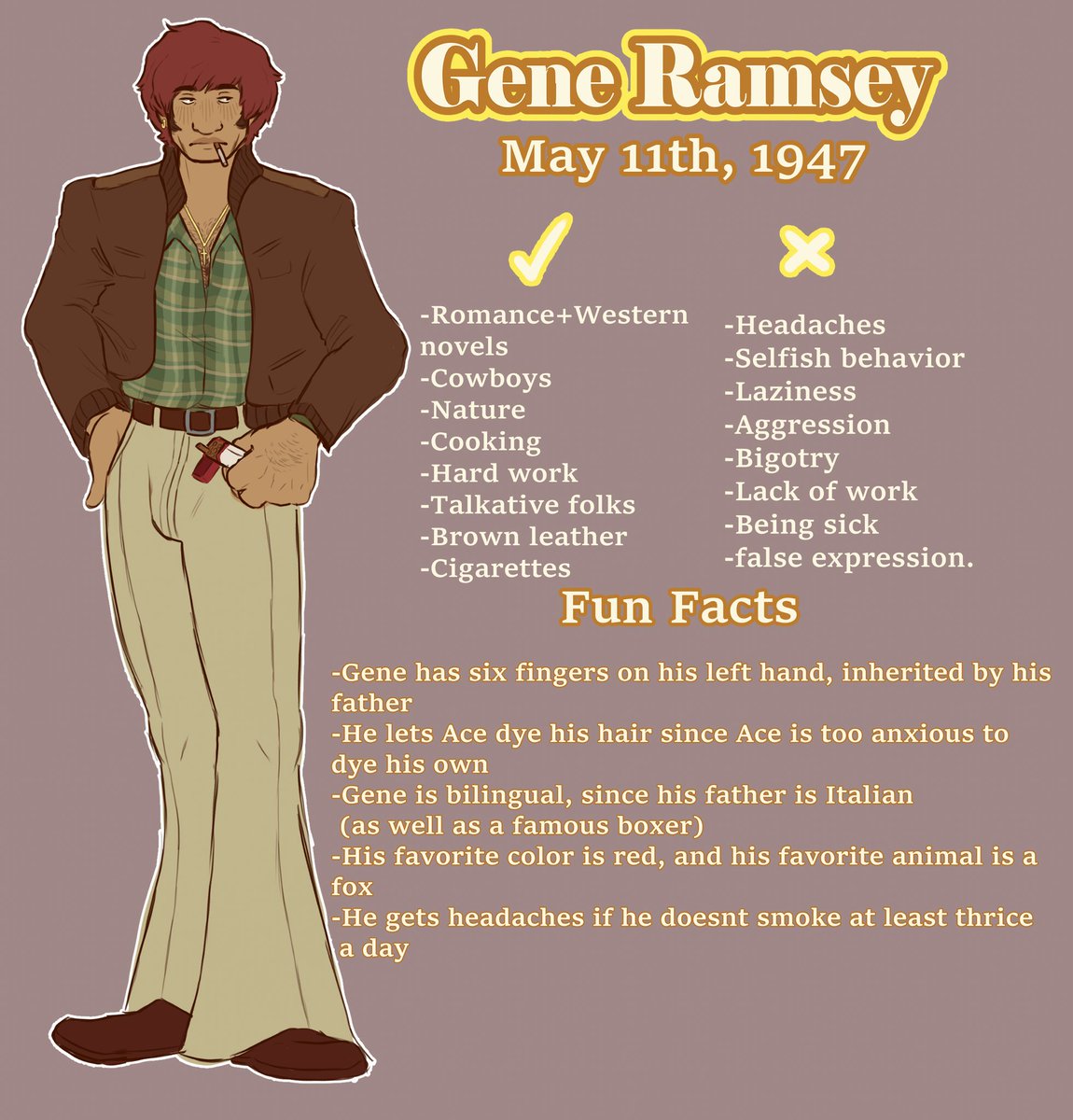AloofColdHands's tweet photo. Gene ref sheet 
#originalcharacter https://t.co/C7fl8jBSl4