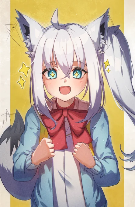 #絵フブキ 「それってギターだよね!?」フブキちゃんとにじかちゃん雰囲気とか似てる気がする最高 